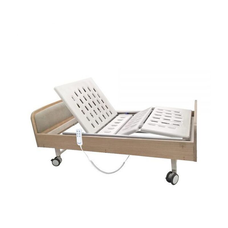 FIRST CARE - Catre Clínico Eléctrico 4 Posiciones Home Pro Madera