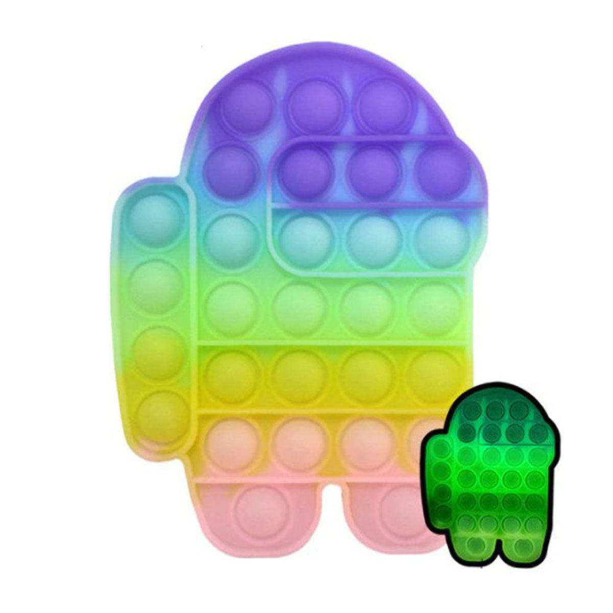 MEGIMPERU - Juguete Pop It Sensorial Antiestrés Among Us Fluorescente