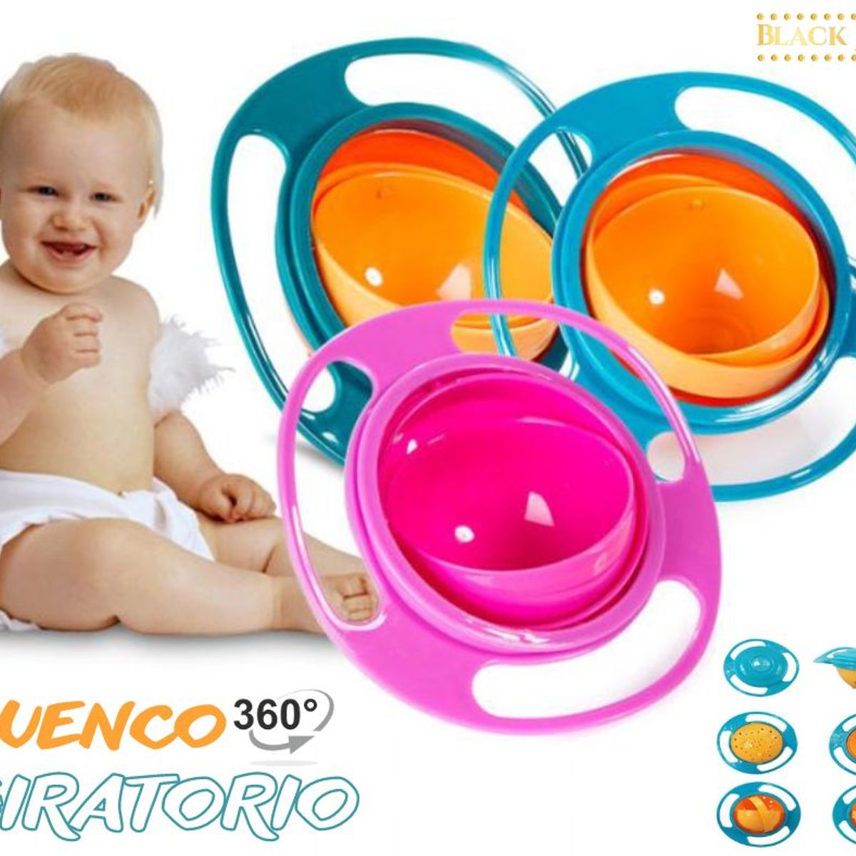GENERICO - Plato giratorio Antiderrames para niños y bebes