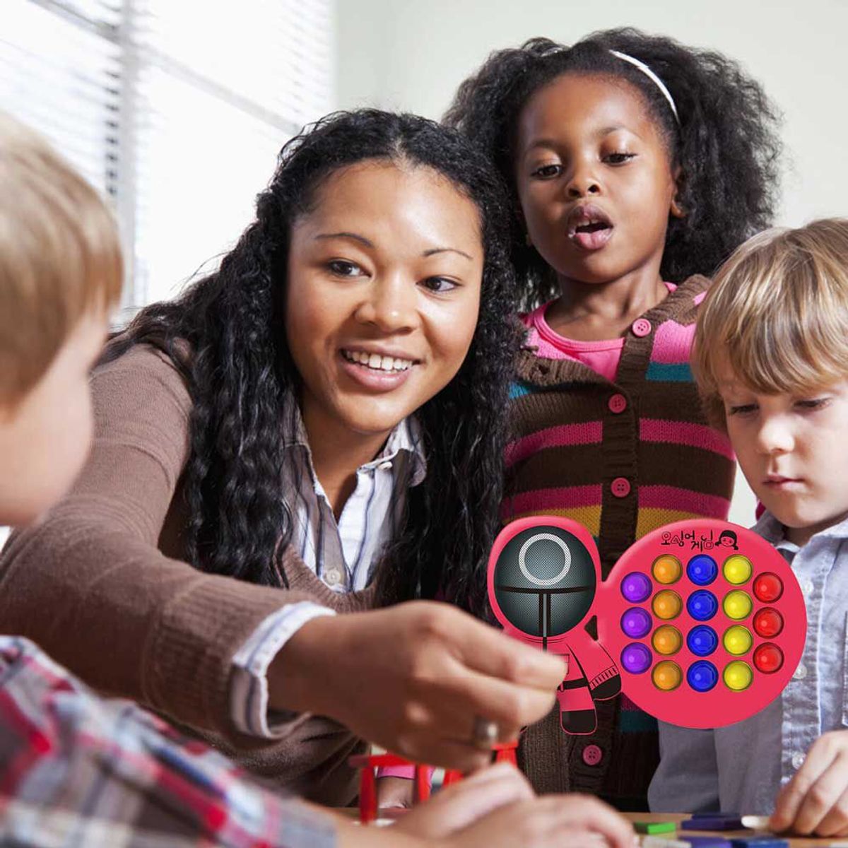 MEGIMPERU - Juguete Pop It Sensorial Antiestrés Juego del Calamar Tr