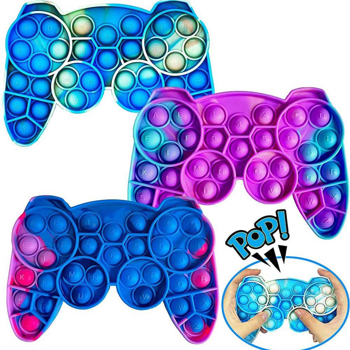 MEGIMPERU - Juguete Pop It Sensorial Antiestrés Mando Gamer Az