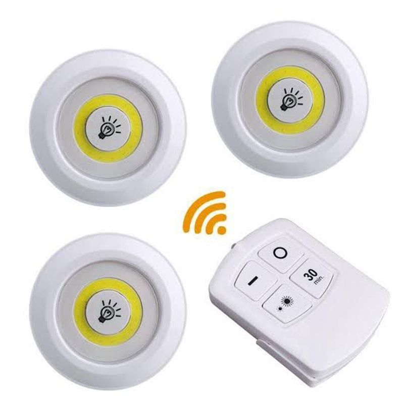 OEM - Luz Led de Control Remoto Inalámbrico Juego por 3 Piezas