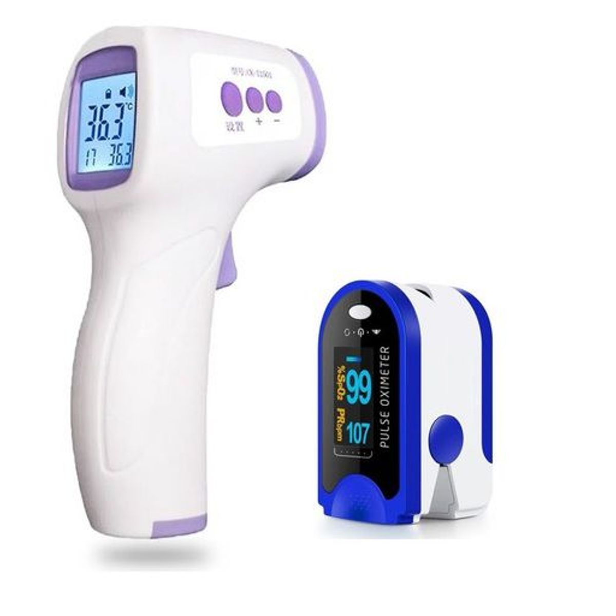 GENERICO - PACK OXIMETRO PULSIOXÍMETRO CONTEC  + TERMÓMETRO INFRARROJO