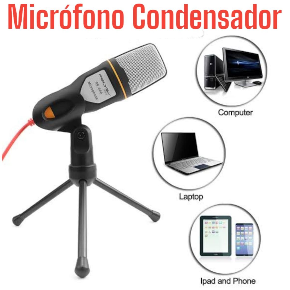 OEM - Micrófono Condensador Profesional Pc Laptop Celular Youtuber