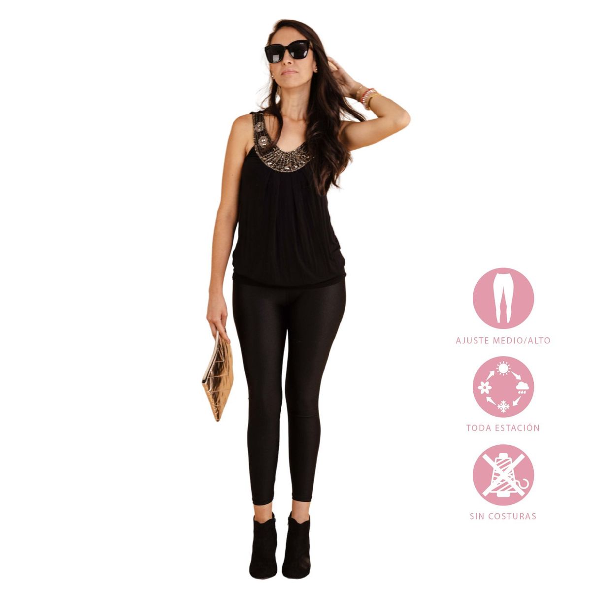 SOLO LEGGINGS - Leggins Gloss - Negro - Verano