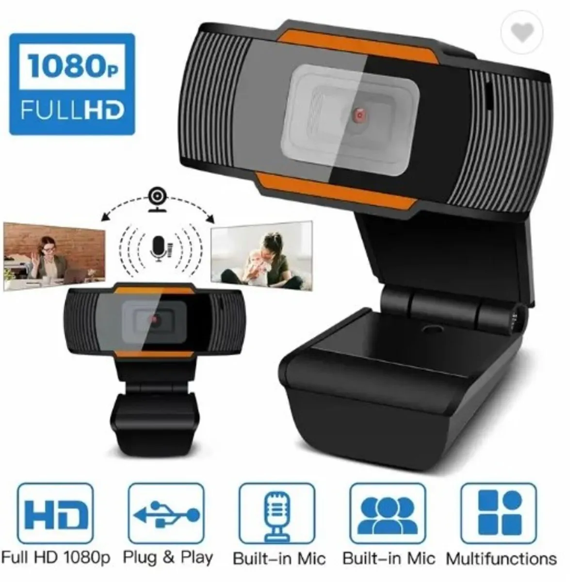 GENERICO - Cámara web 1080p para pc con microfono  - x13