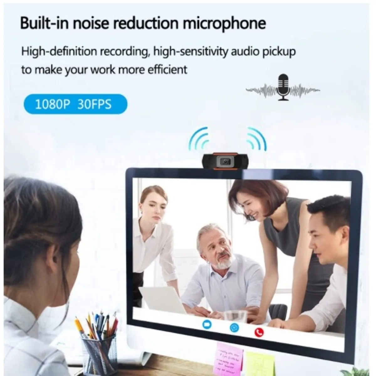 GENERICO - Cámara web 1080p para pc con microfono  - x13