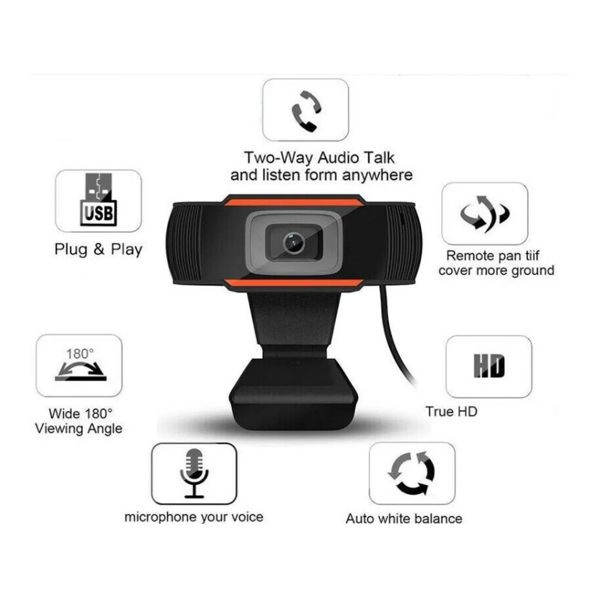 GENERICO - WEB CAM  full HD 1080p para pc con micrófono  - NEGRO