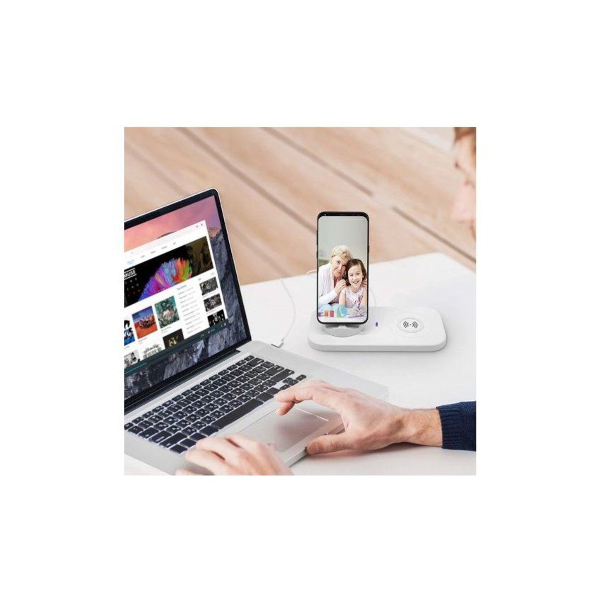 CLN TECH - Cargador inalámbrico 3 en 1 - ios y android