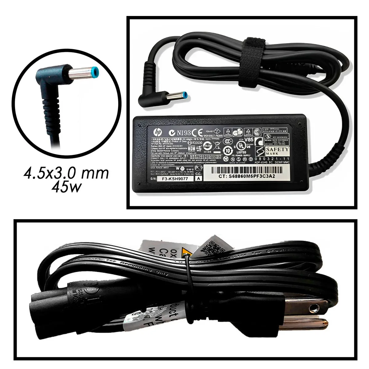 HP - Cargador Laptop HP ( Punta Azul ) 19.5v -  2.31A - 45W