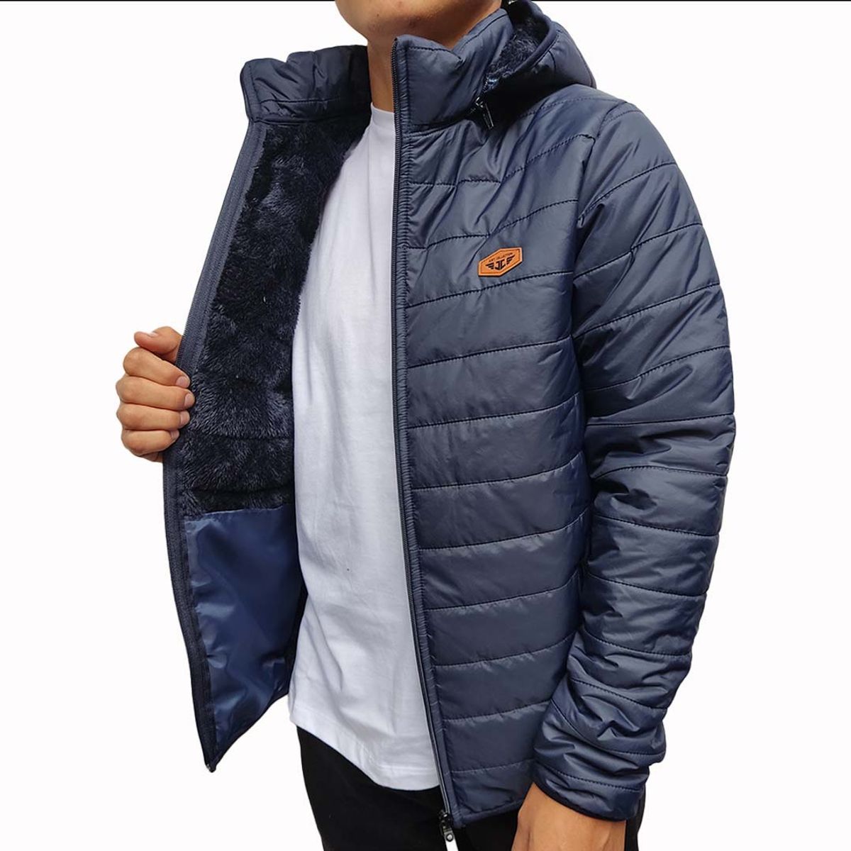 JUSTO - CASACA PARA HOMBRE AZUL - ACOLCHADO SLIM FIT