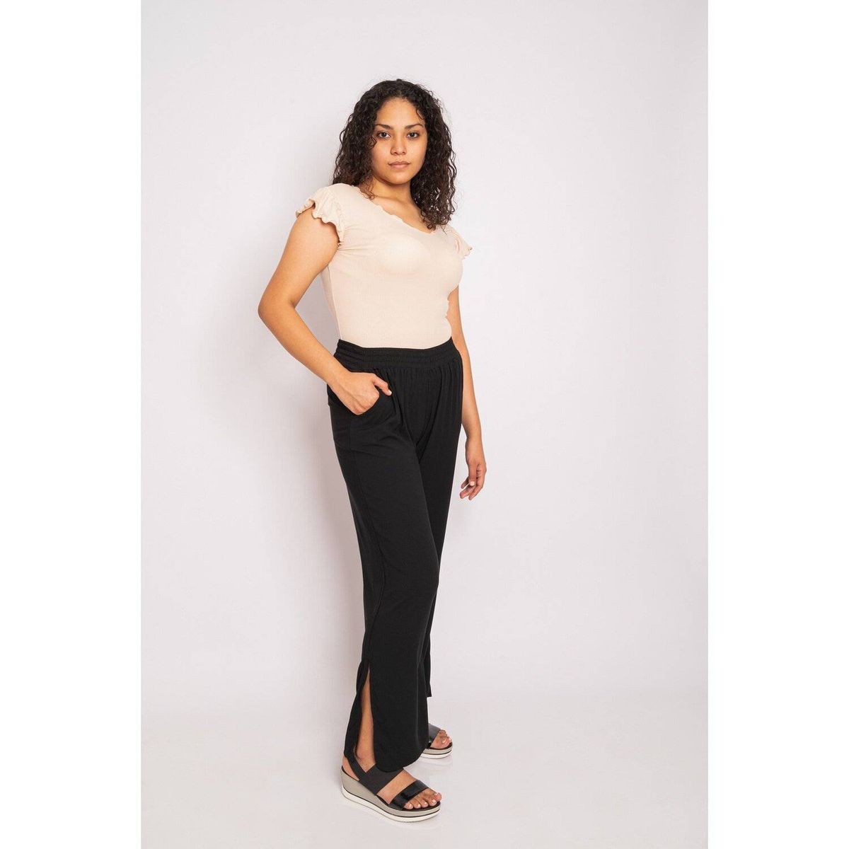 PYT - Pantalón con Abertura Chalis Mujer