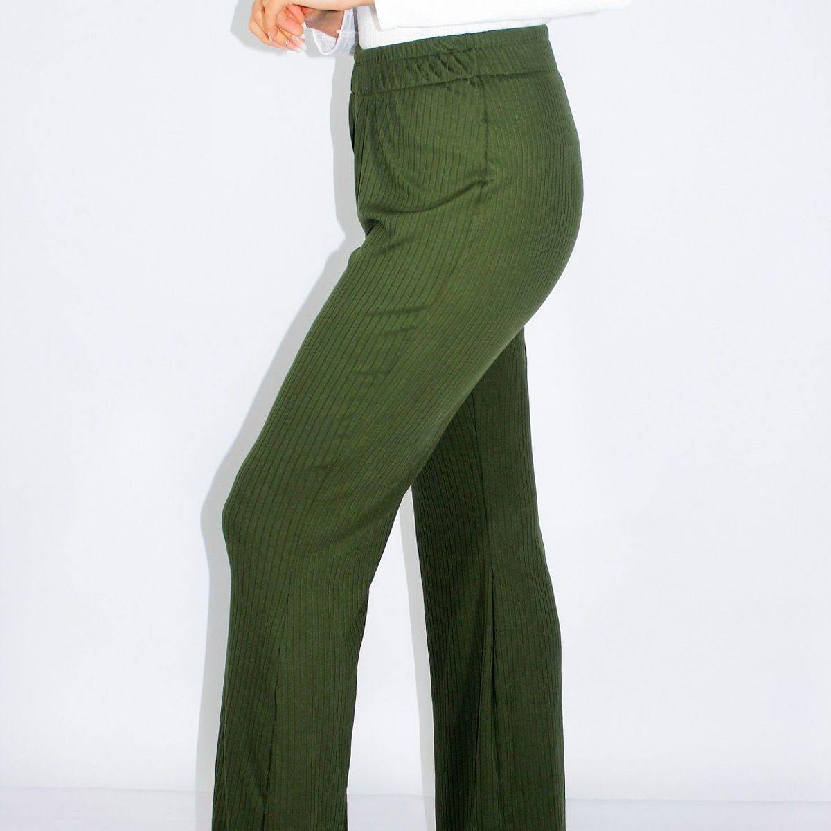 PYT - Pantalón Flare Algodón Rib Mujer