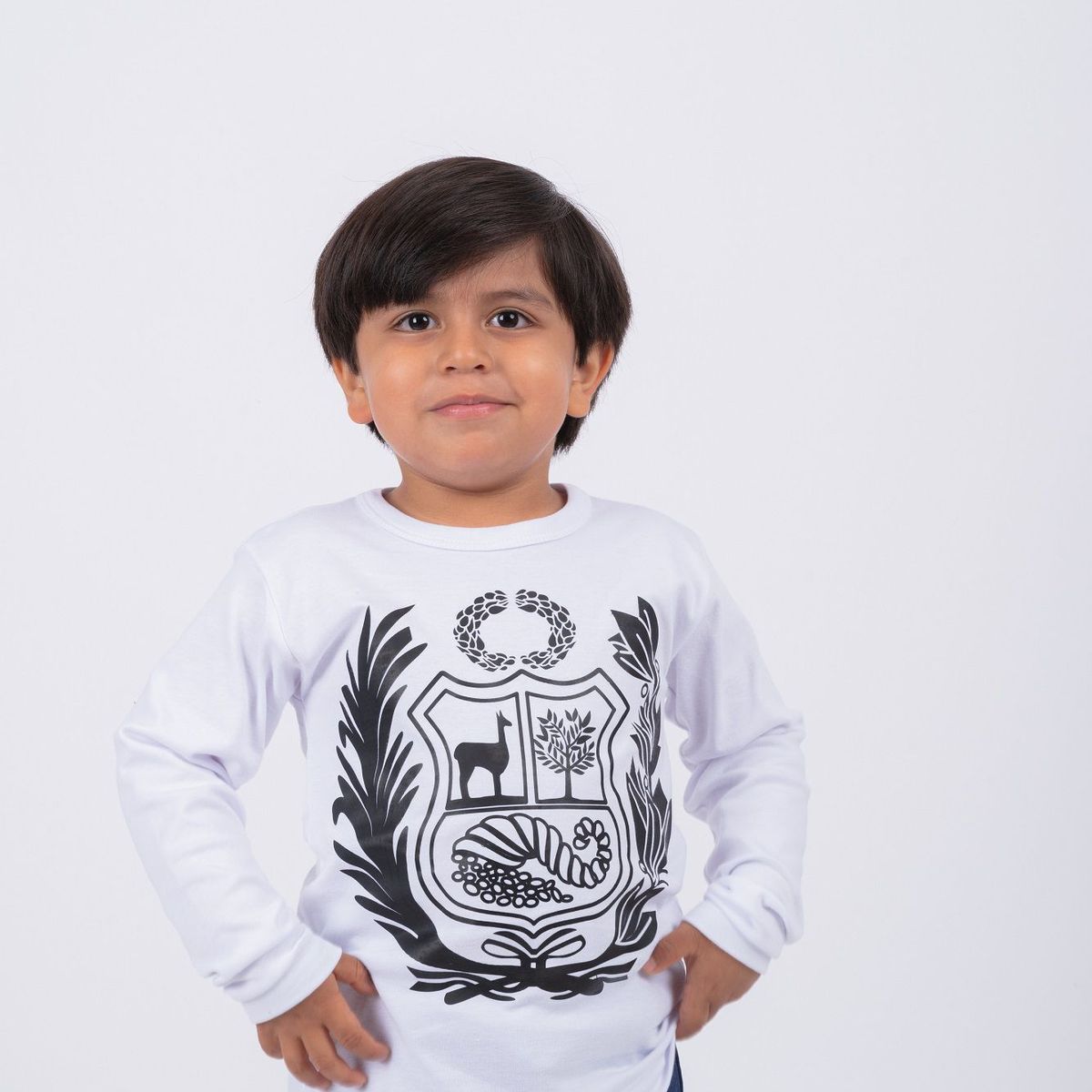 PEYITO - Polo ML Algodón Escudo Nacional Perú Niños Unisex