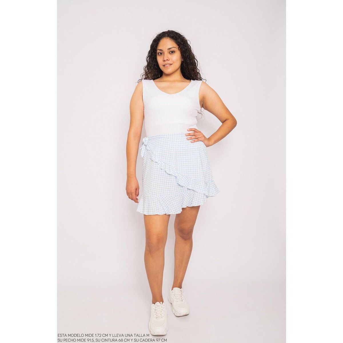 PYT - Falda Semi Envolvente Chalis Cuadros Mujer