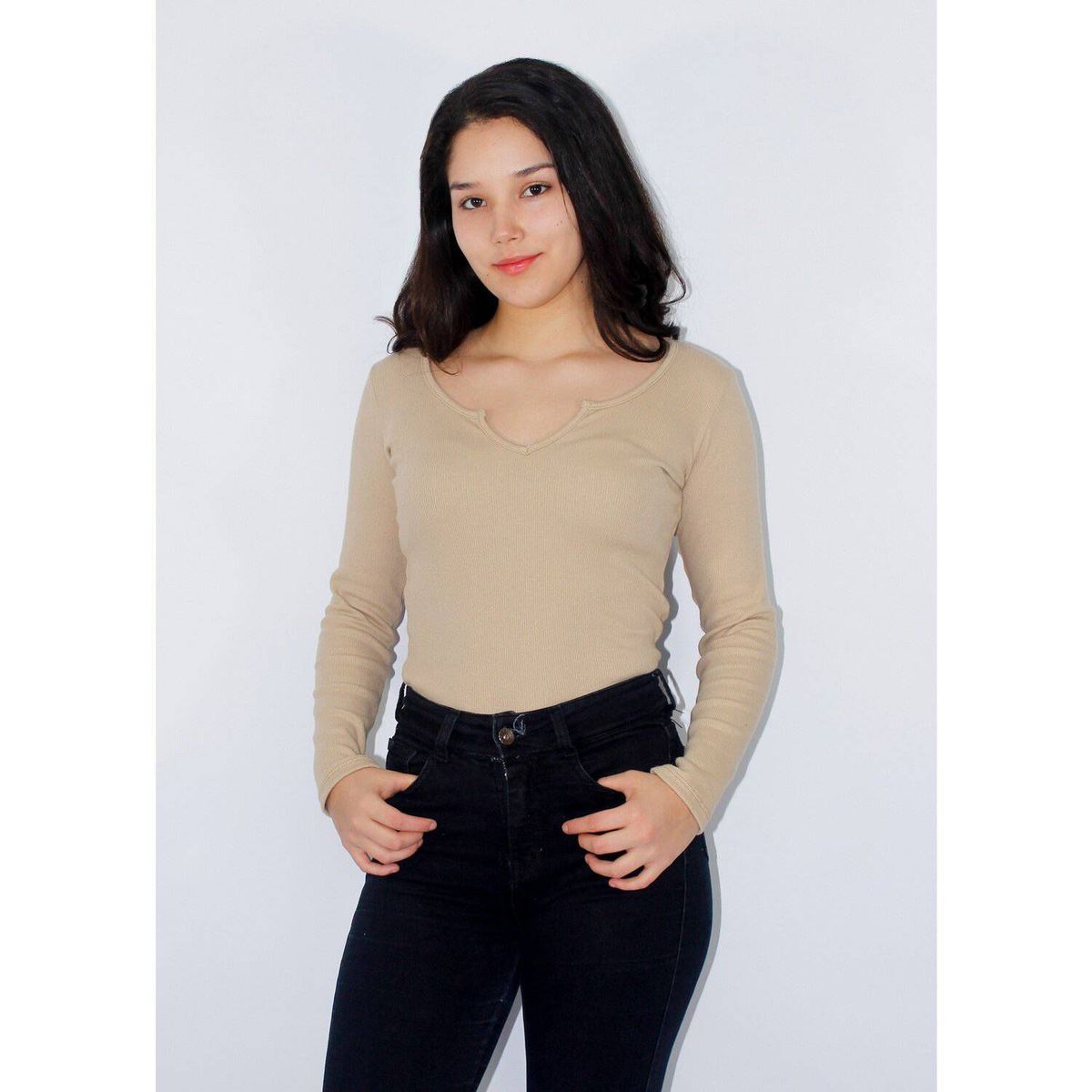 PEYITO - Polo manga larga mujer.