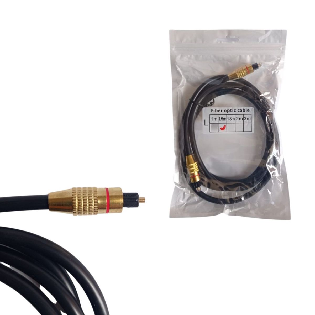 GENERICO - Cable Óptico Audio Digital De Fibra Óptica Toslink 1.5 mt Dorado