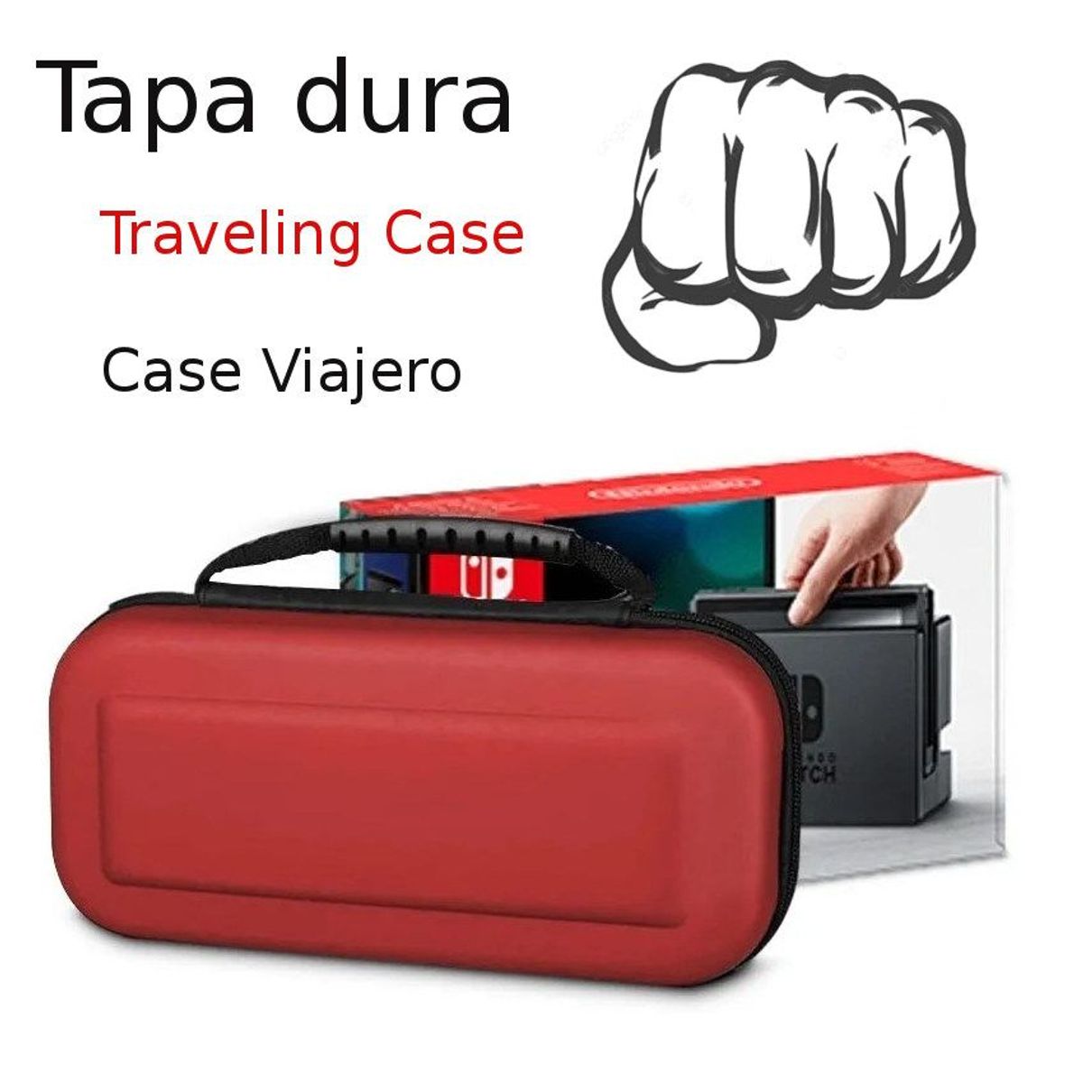 GENERICO - Case Viajero Transportador Nintendo Switch OLED 2021 Cristal templado