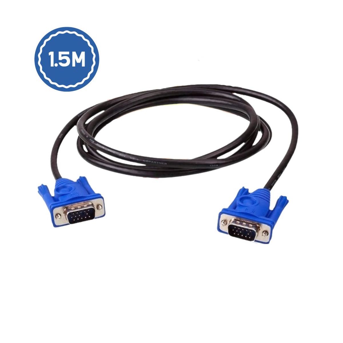 GENERICO - Cable Vga A Vga X2 Unid 1.5mt 15 Pines C Doble Filtro Macho A Macho