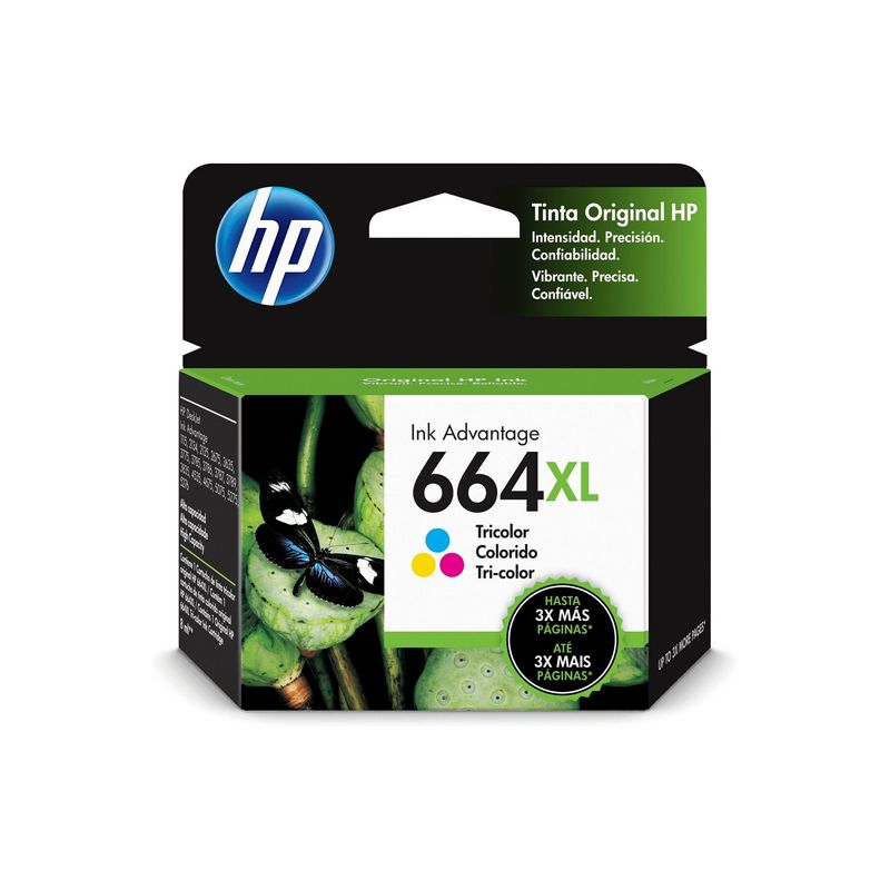 HP - Cartucho de Tinta HP F6V30AL 664XL Tricolor Original