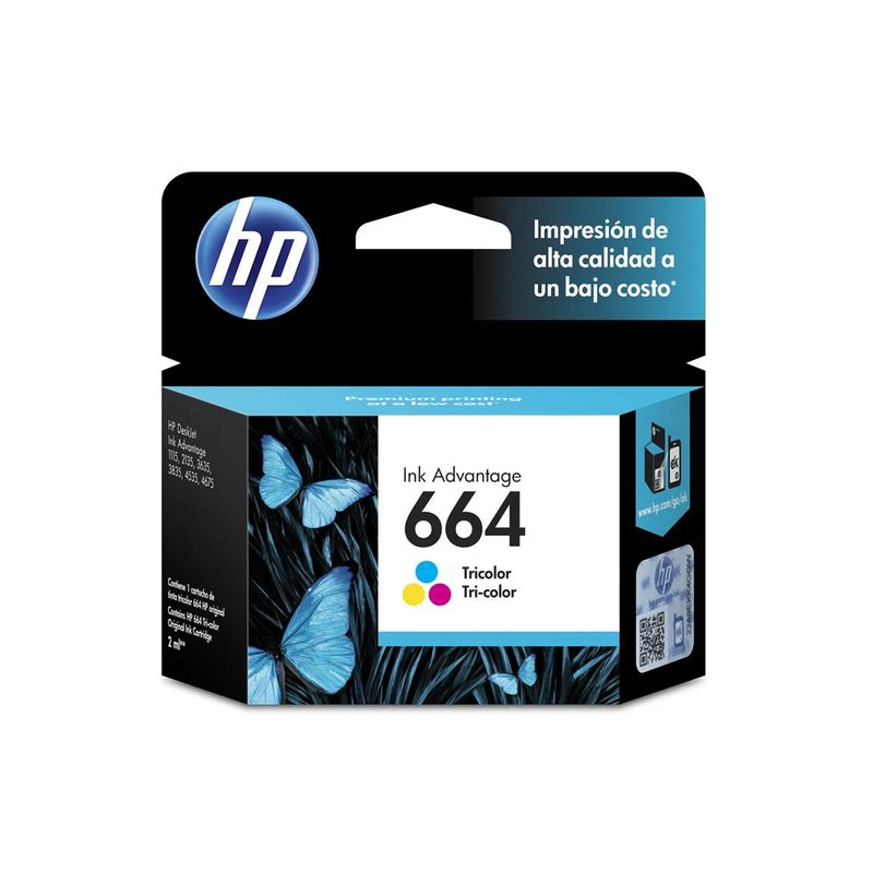 HP - Cartucho de Tinta HP F6V28AL 664 Tricolor Original