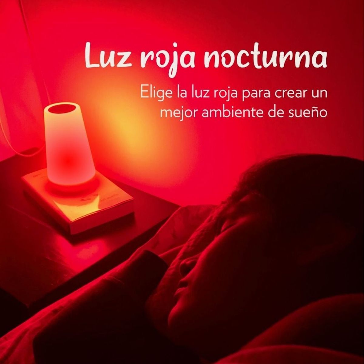 CUENTA OVEJAS - Lámpara Luz Roja Recargable Portátil Control Remoto Batería Hasta 15h