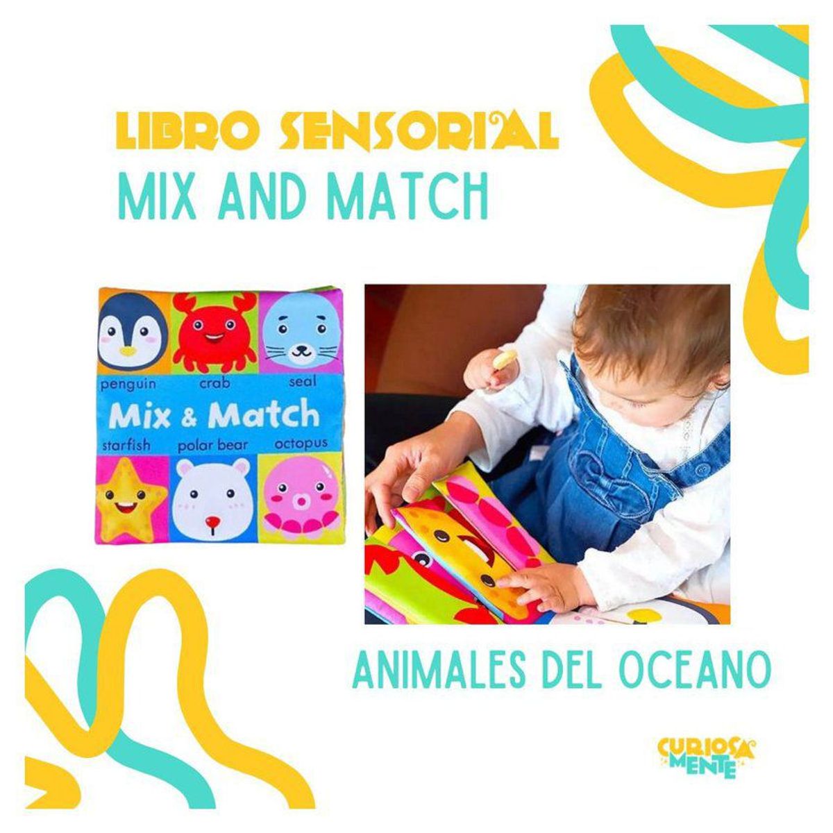 GENERICO - Libro Sensorial De Tela Con Rompecabeza Bebes Del océano