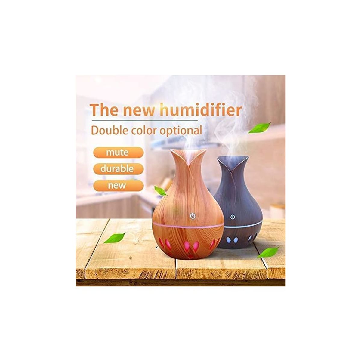 GENERICO - Humidificador difusor de aroma con luz led ultrasónico aromaterapia