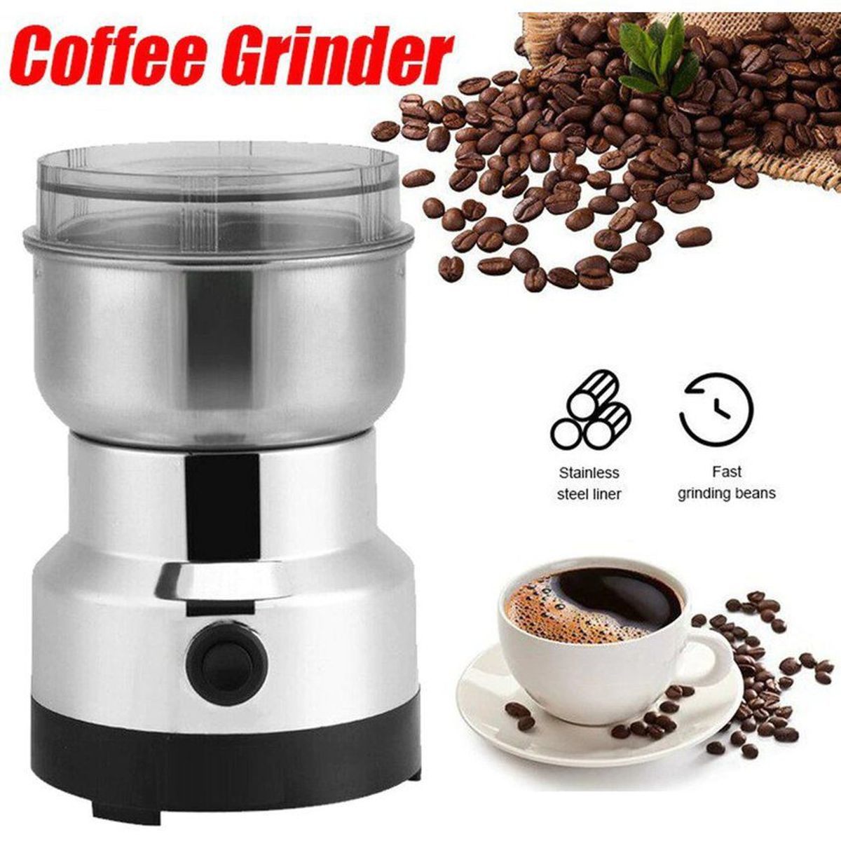 GENERICO - Molinillo Eléctrico de 300 Watts 300ml molinos café granos