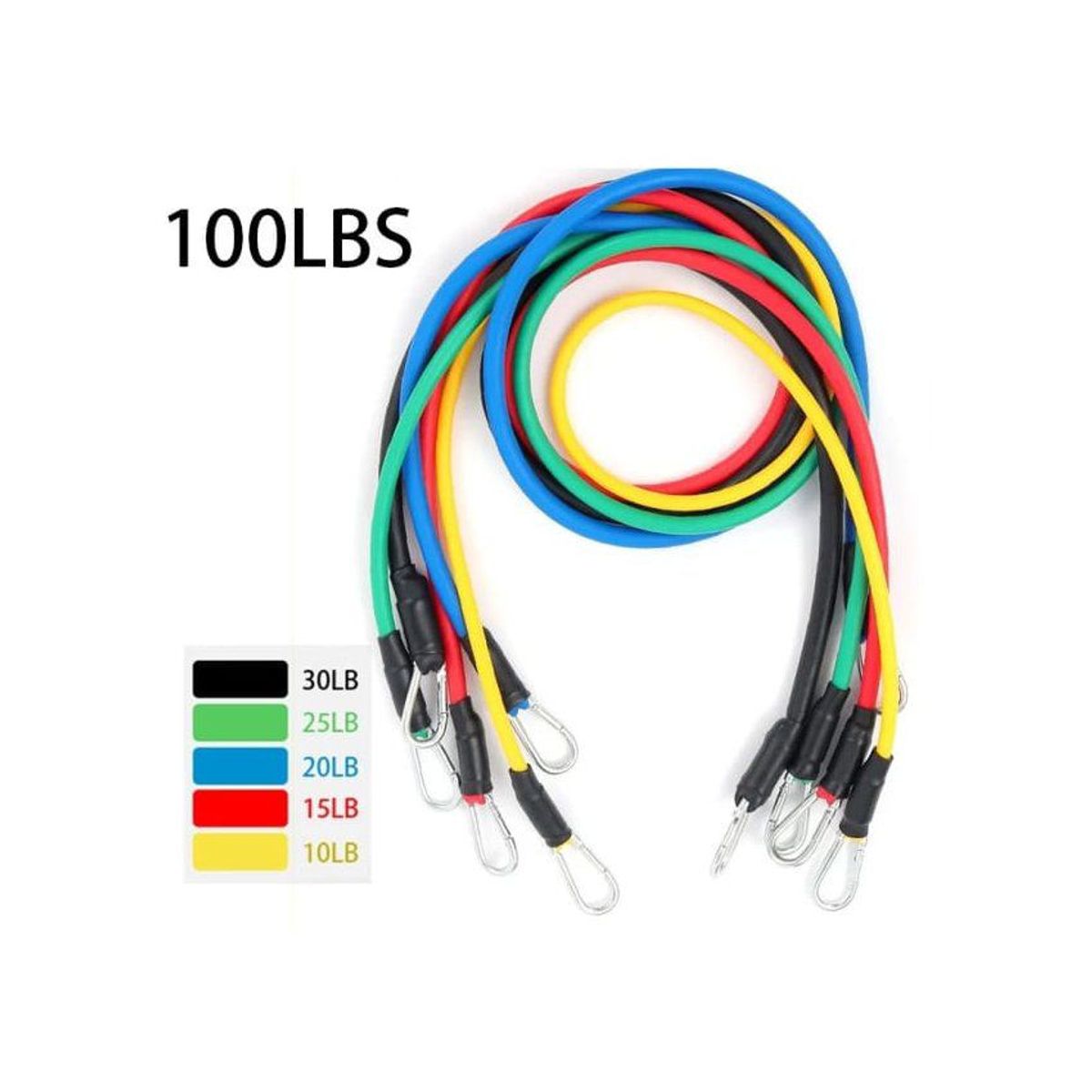 GENERICO - Set de 5 ligas resistencia elástica ejercicios pilates gym