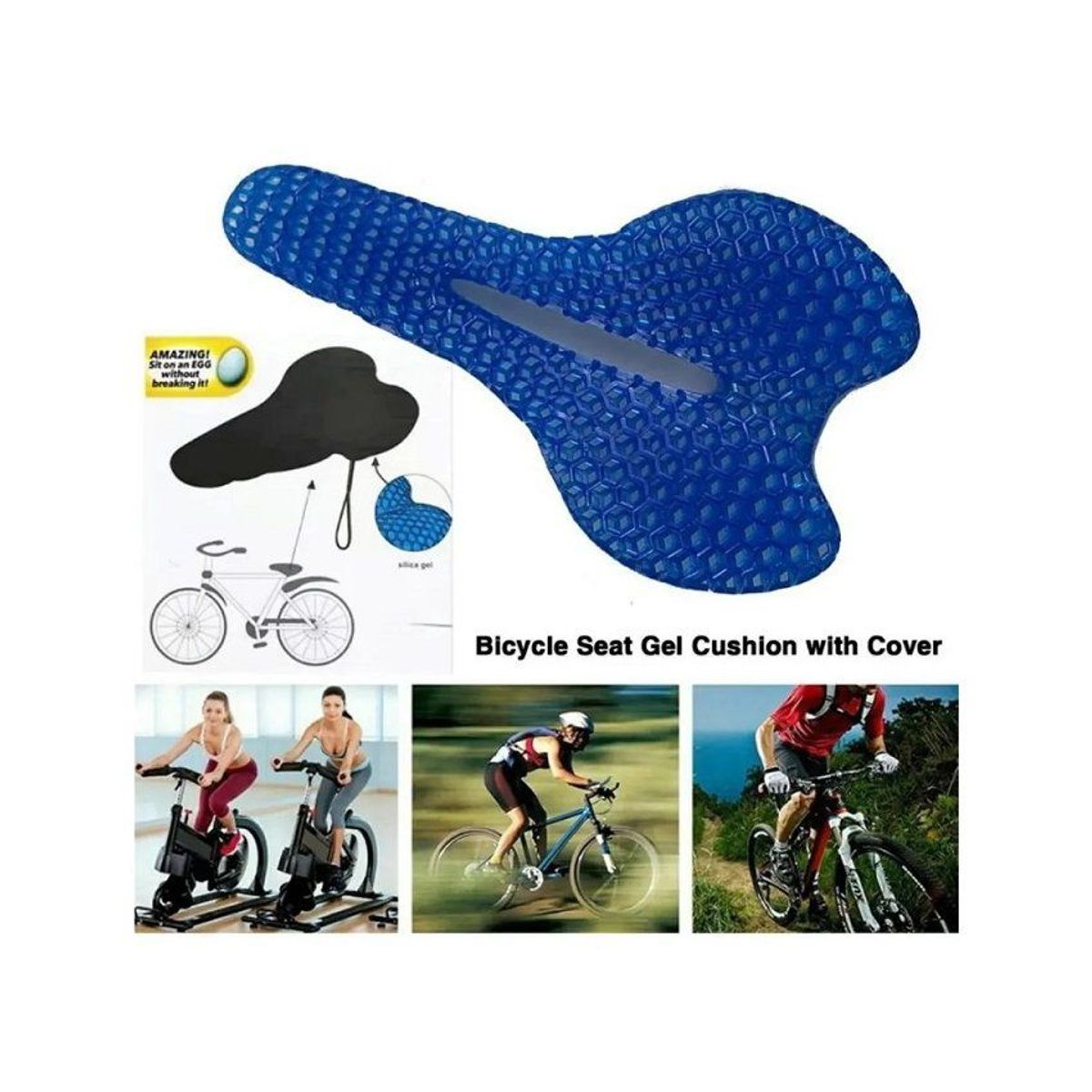 GENERICO - Cojín gel asiento bicicleta egg bicycle cushion