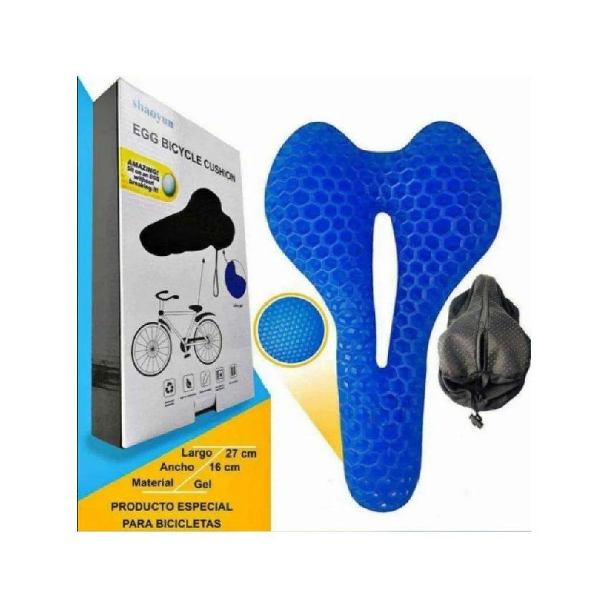 GENERICO - Cojín gel asiento bicicleta egg bicycle cushion
