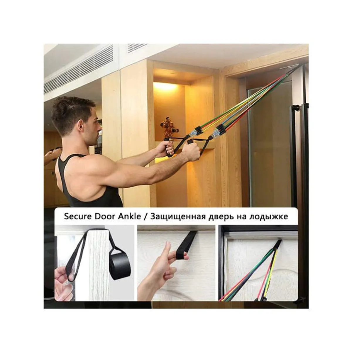 GENERICO - Set de 5 ligas resistencia elástica ejercicios pilates gym