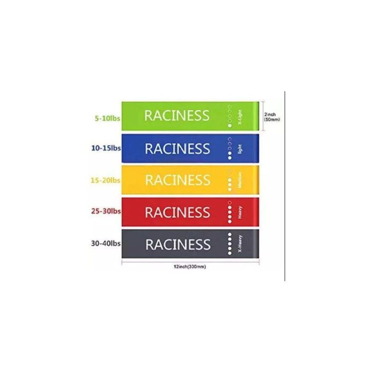 GENERICO - Pack de bandas cerradas raciness - ligas tela y latex