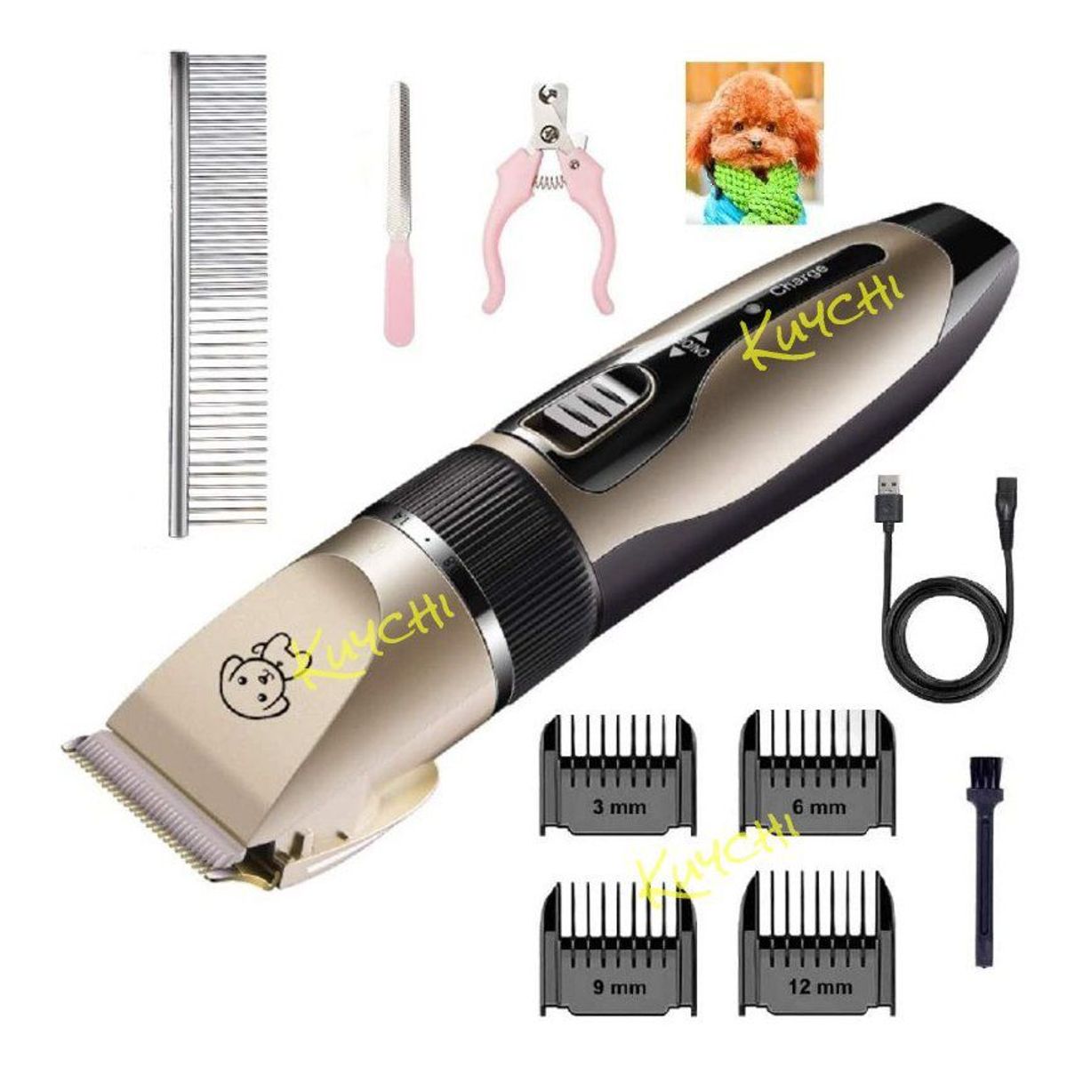 GENERICO - Maquina corta pelo mascota perro inalámbrica lima y cortaúña