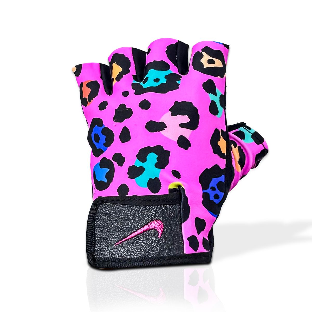 GENERICO - GUANTES MEDIO DEDO FITNESS ROSADO PRINT TALLA M