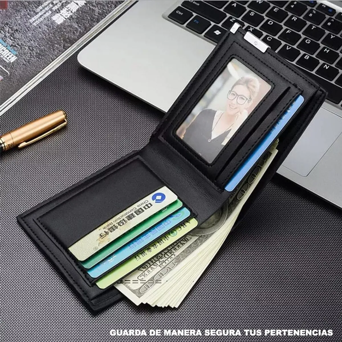 GENERICO - Billetera Tarjetero para Hombre Elegante Negro