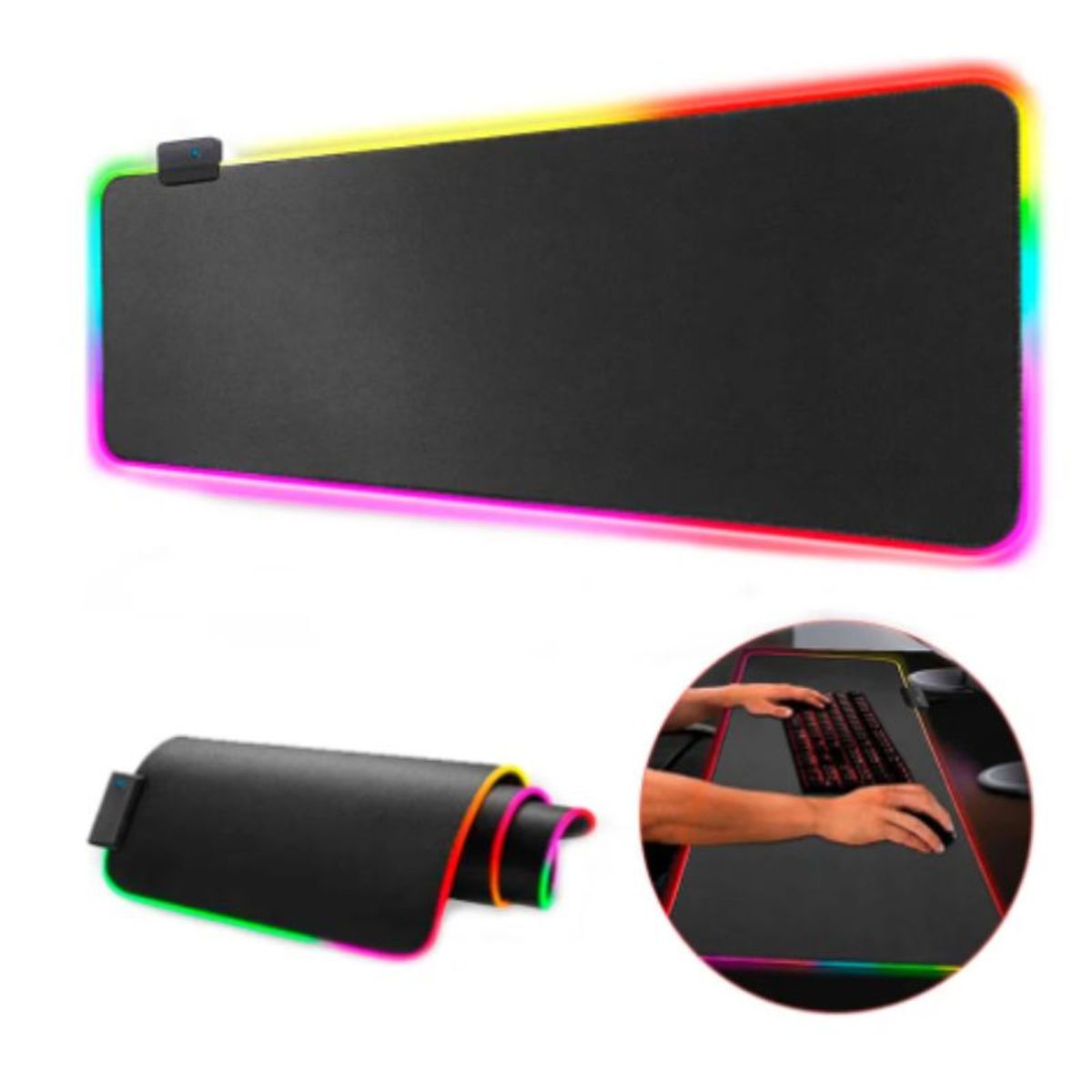 GENERICO - Mouse Pad Gamer Con Rgb Iluminado 80cmx30cm