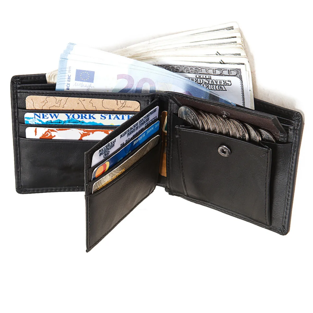 ARMUZ - Billetera de Cuero Vacuno Estilo Clásico BP945 con RFID y Mayor Capacidad