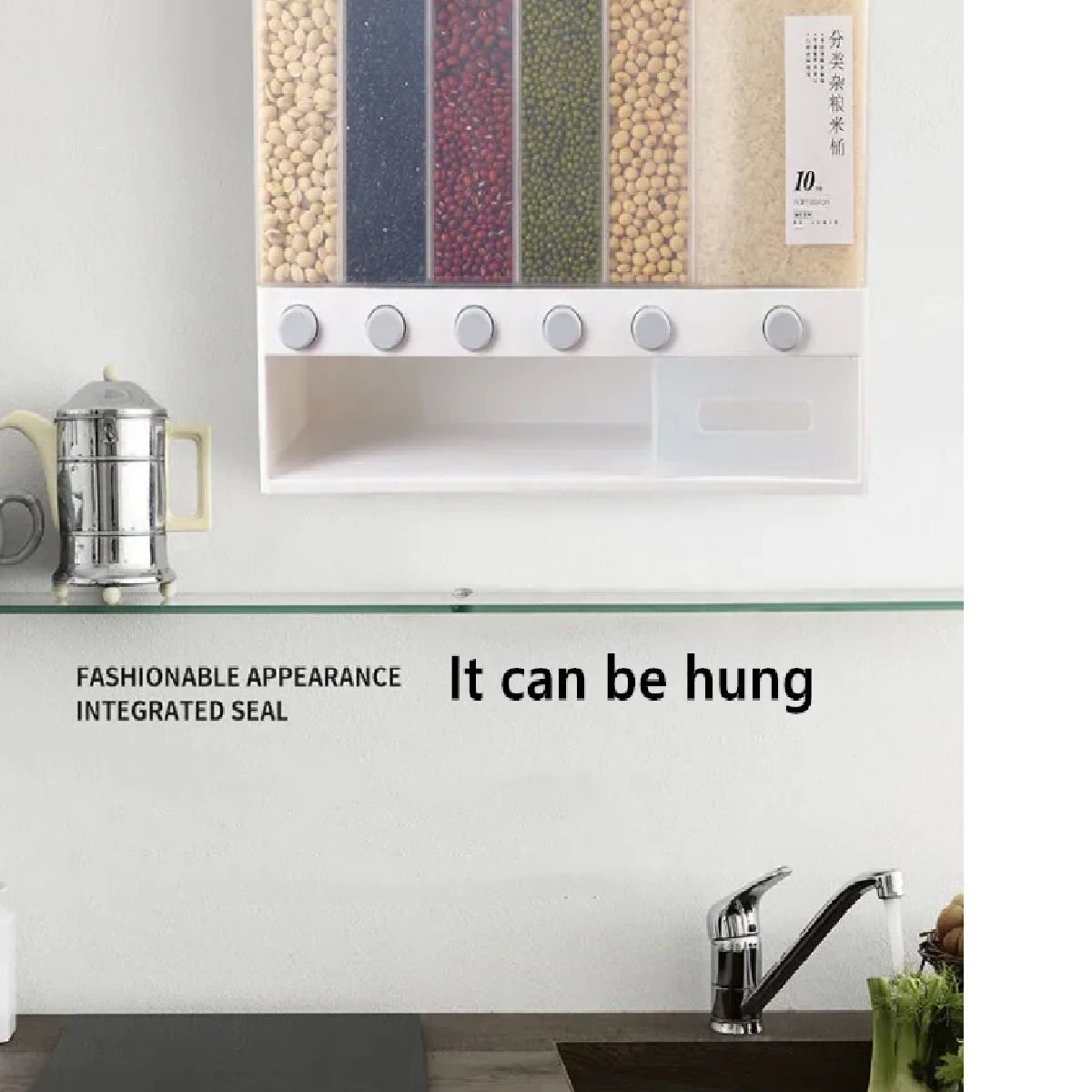 GENERICO - Dispensador de Menestras y Cereales de 10 kg Organizador de Cocina