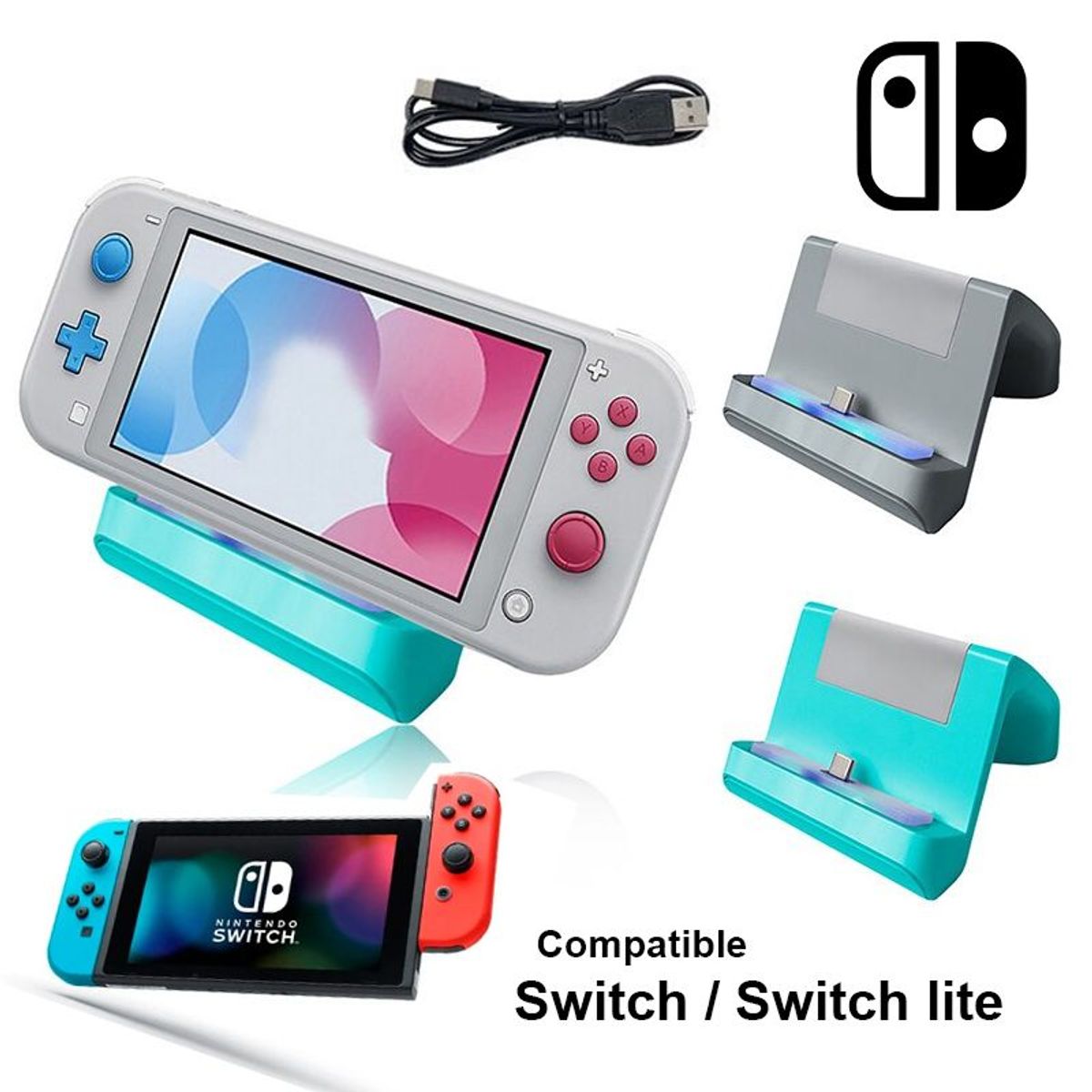 OEM - Base Cargador Para Nintendo Switch y Switch Lite Dock con cable