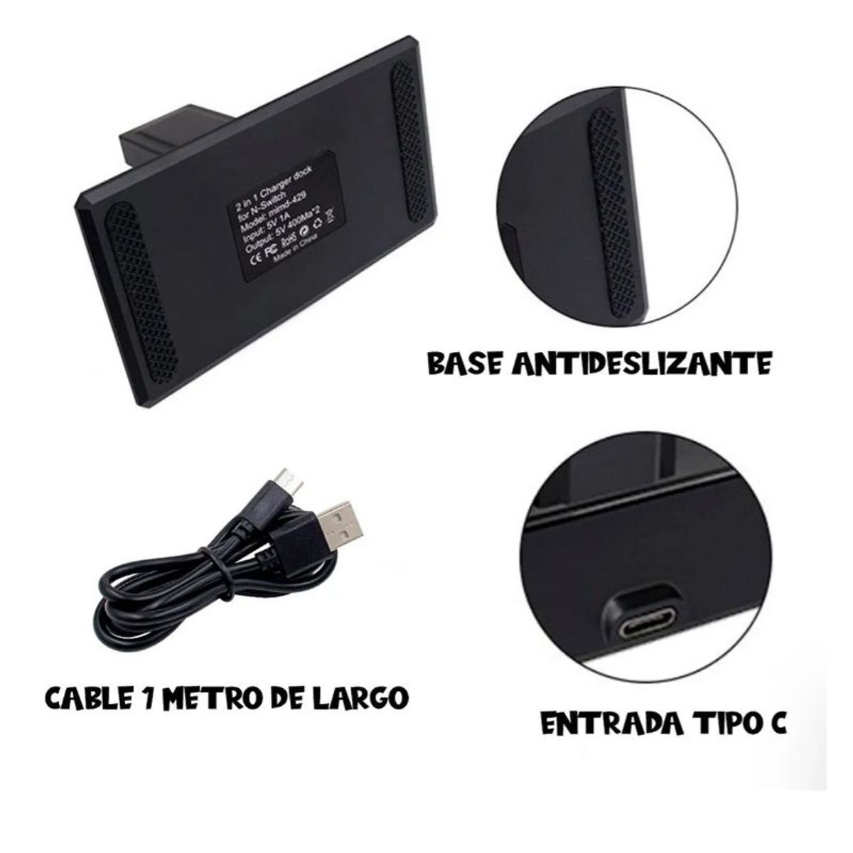 OEM - Cargador Para Mandos De Nintendo Switch oled Cargador Joycon