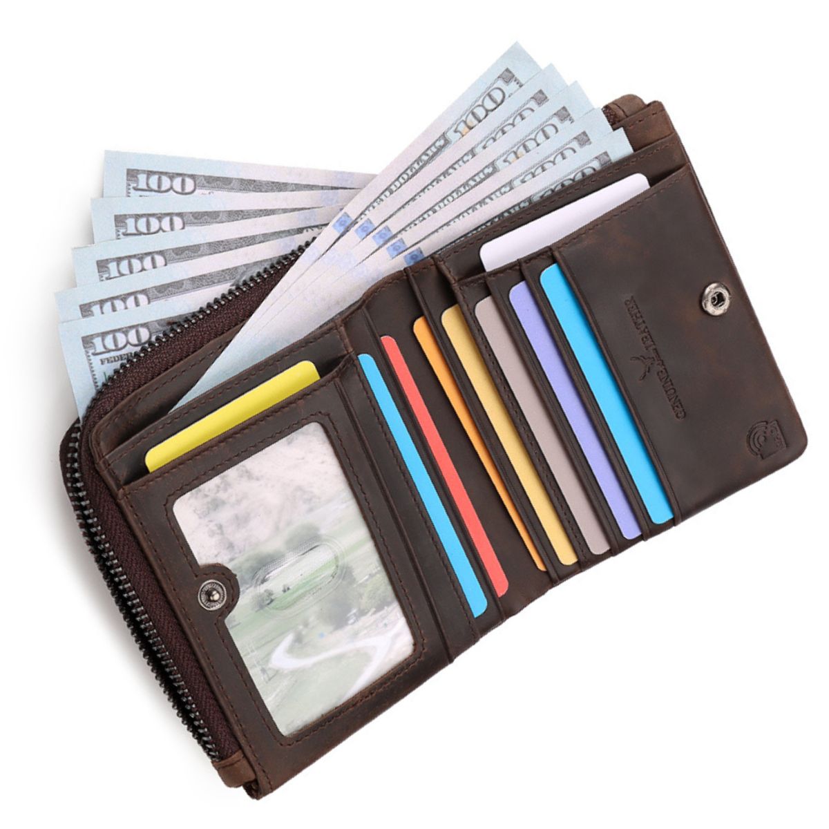 ARMUZ - Billetera de Cuero Vacuno de Alta Gama BP905 con RFID