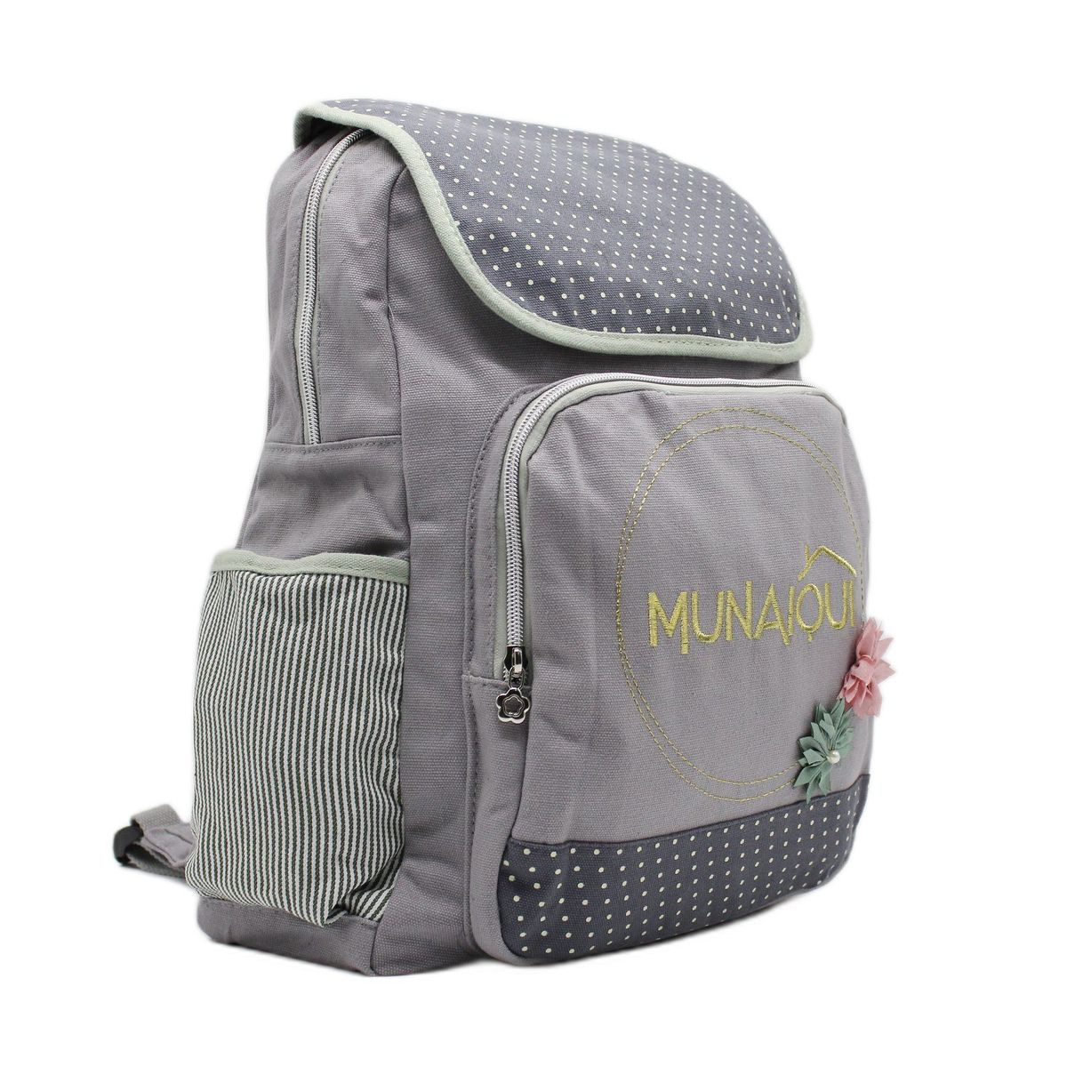 MUNAIQUI - Mochila Munaiqui Modelo Fresh flower whisper de lona algodonada