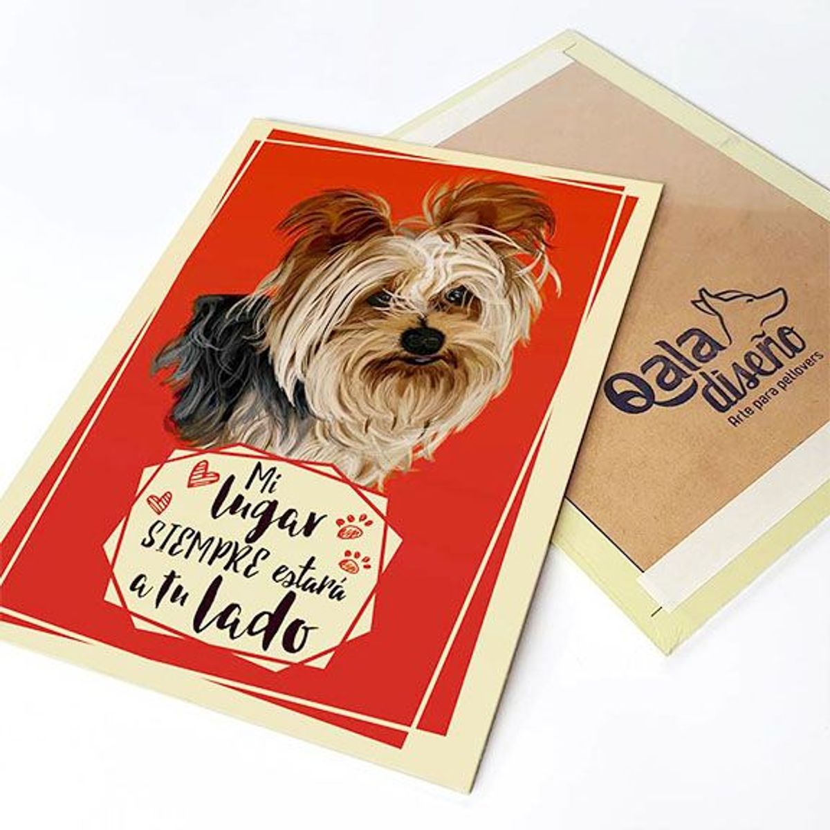 QALA DISEÑO - Cuadro Decorativo - Qala Diseño - Perro Yorkie - 30x225 cms Yorkshire