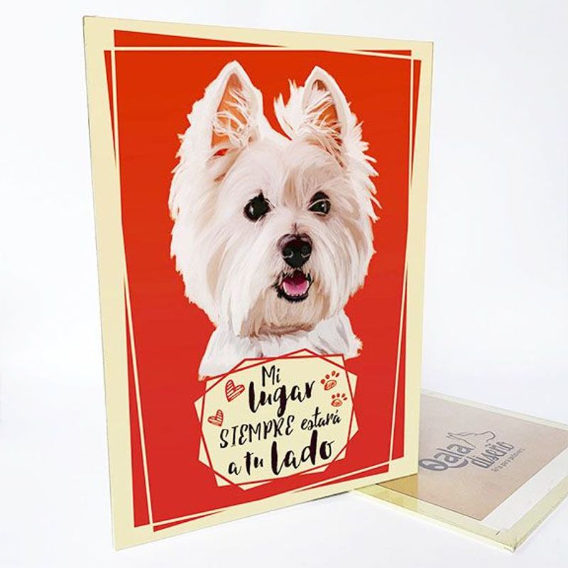 QALA DISEÑO - Cuadro Decorativo - Qala Diseño - Perro Westie - 30x225 cms West High