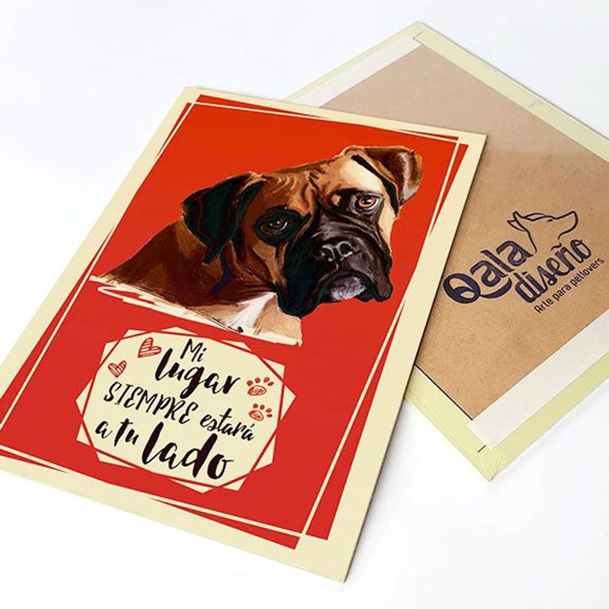 QALA DISEÑO - Cuadro Decorativo - Qala Diseño - Perro Boxer - 30x225 cms