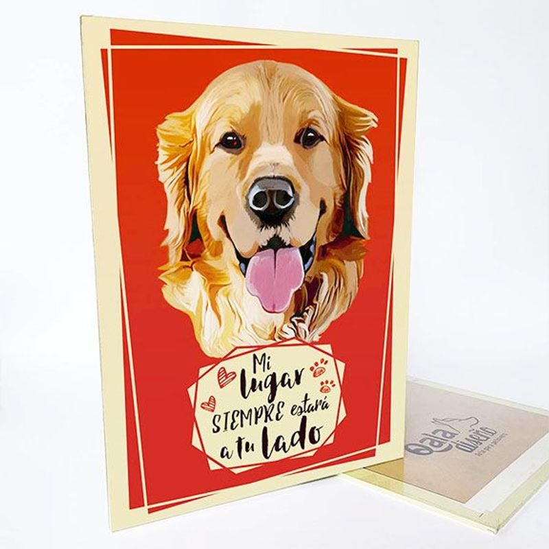 QALA DISEÑO - Cuadro Decorativo - Qala Diseño - Perro Golden - 30x225 cms