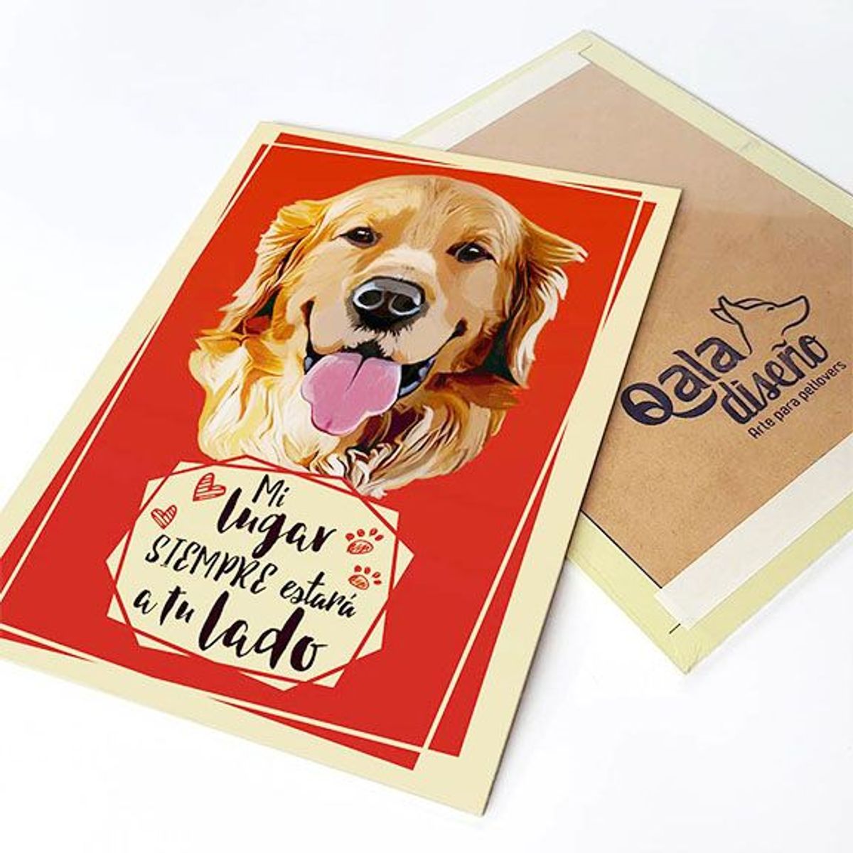 QALA DISEÑO - Cuadro Decorativo - Qala Diseño - Perro Golden - 30x225 cms