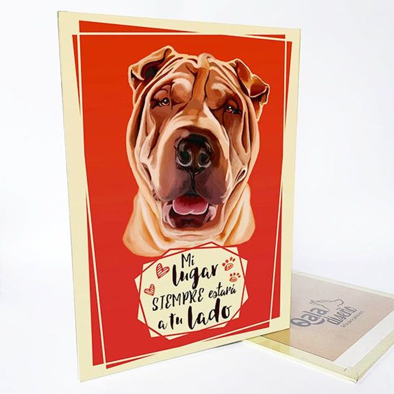 QALA DISEÑO - Cuadro Decorativo - Qala Diseño - Perro Shar Pei - 30x225 cms